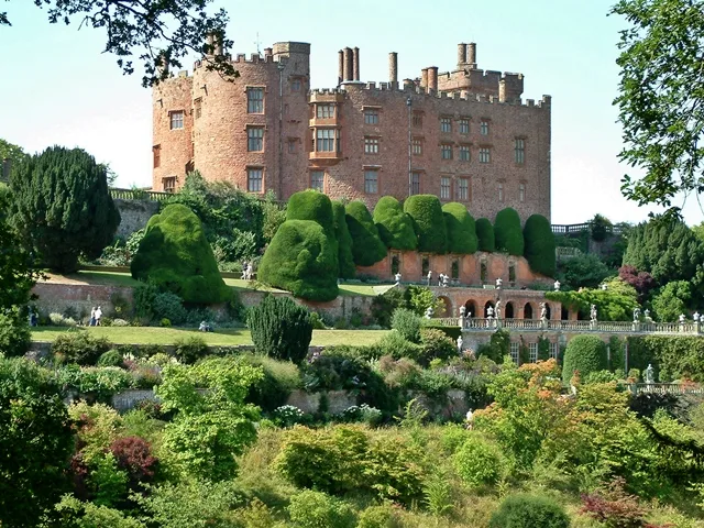 Powis Castle and its terraced gardens near Welshpool, Powys